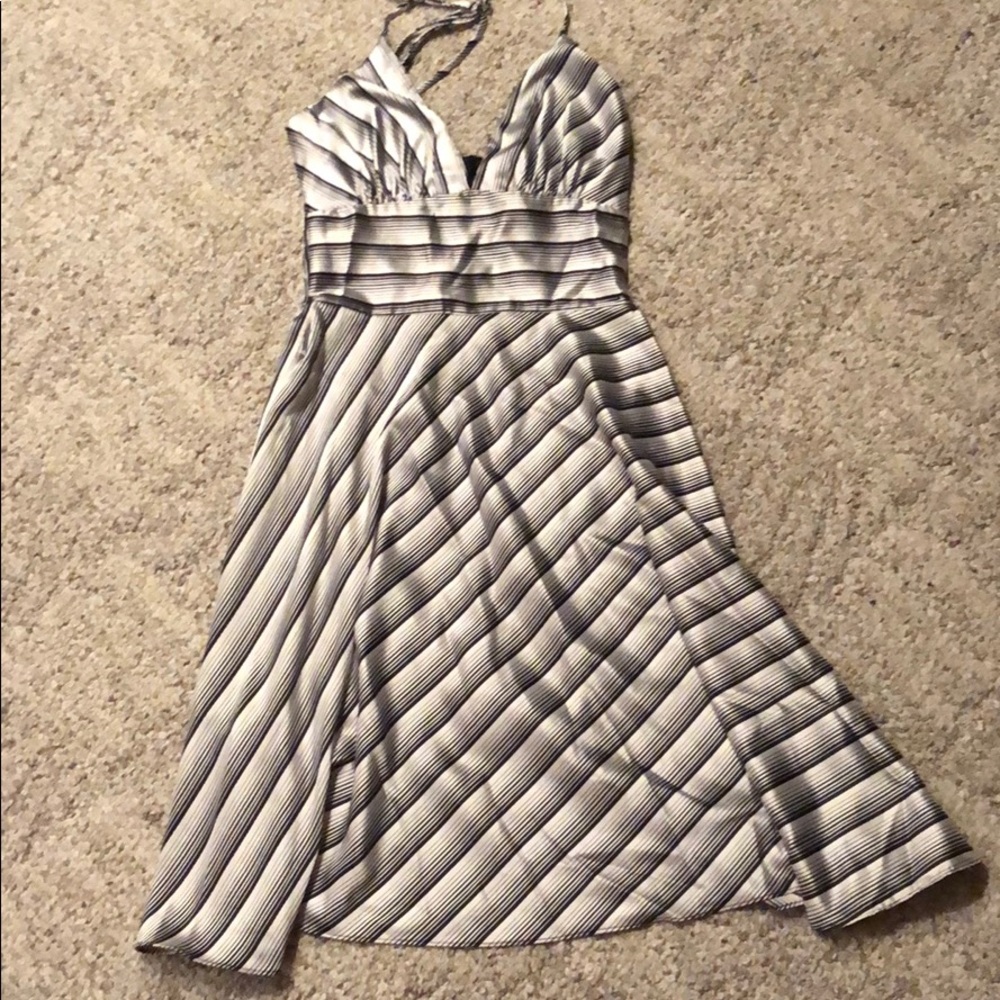 🔸5 for $35🔸Halter black and white striped dress